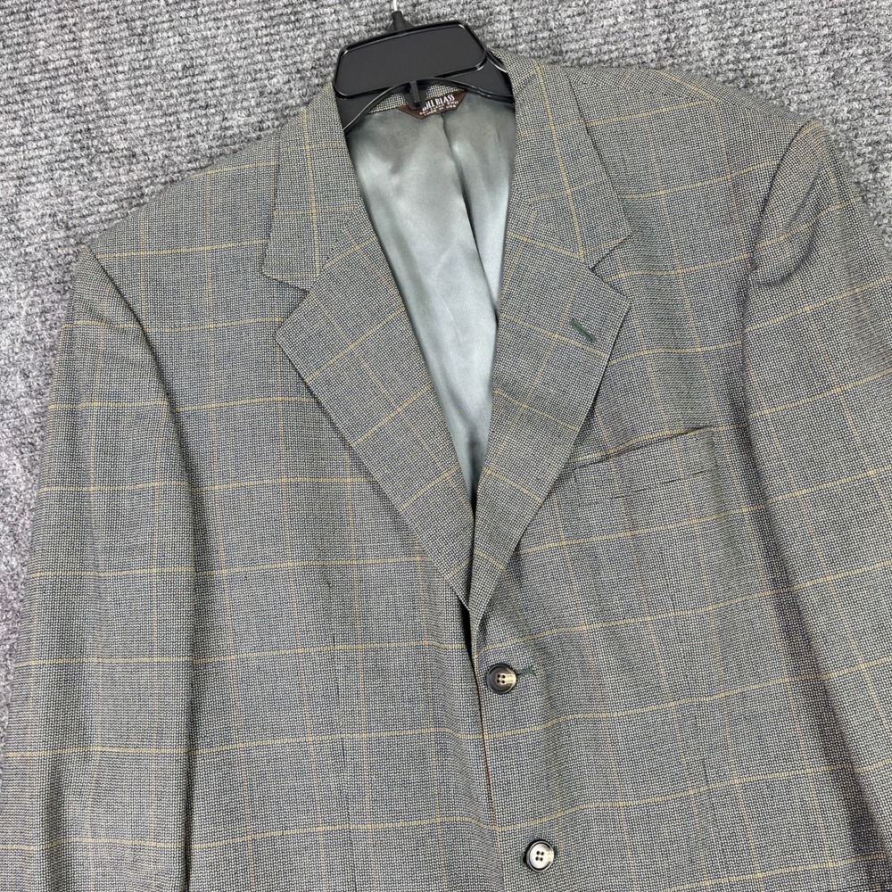 Bill Blass Windowpane Gorpcore Preppy Plaid Wool Blazer Jacket Mens 42 - Picture 6 of 14